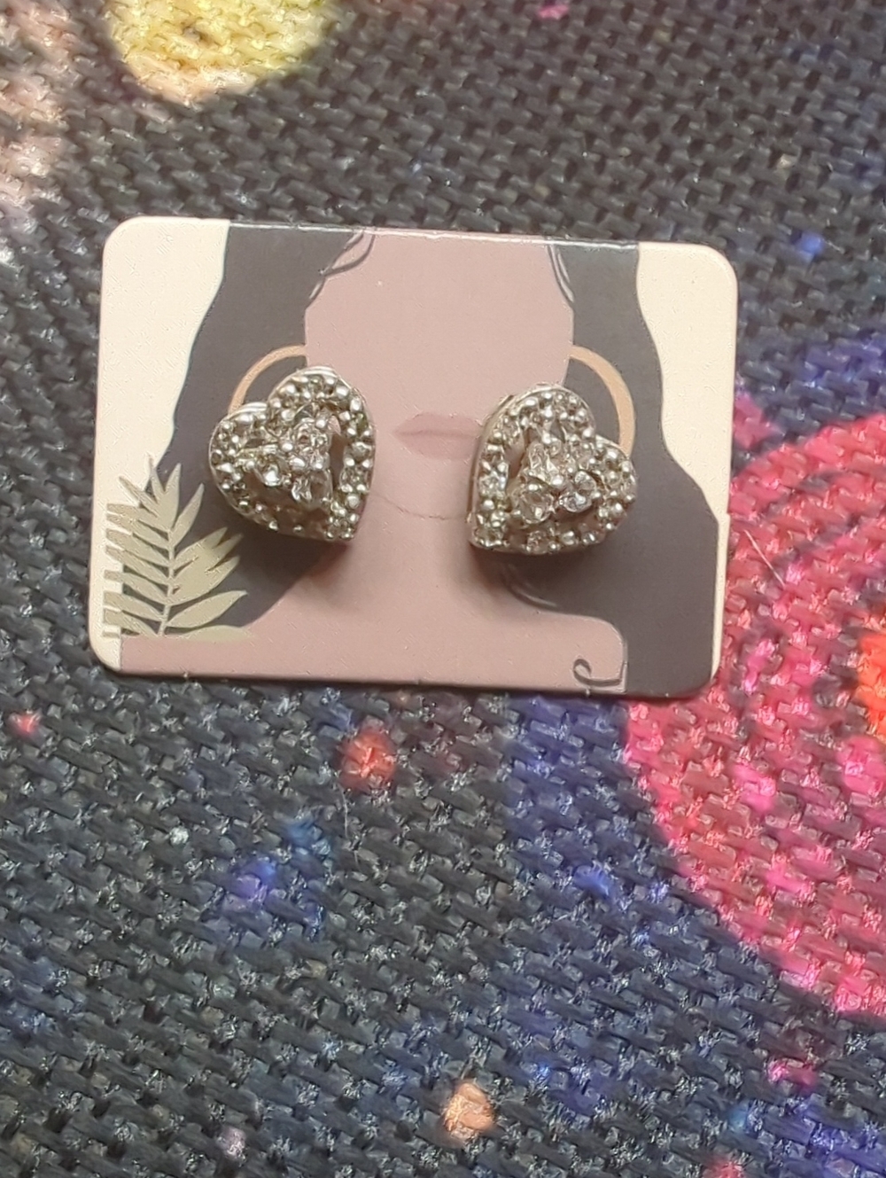 Silver Heart Crystal Stud Earrings - Sparkling Women's Jewelry